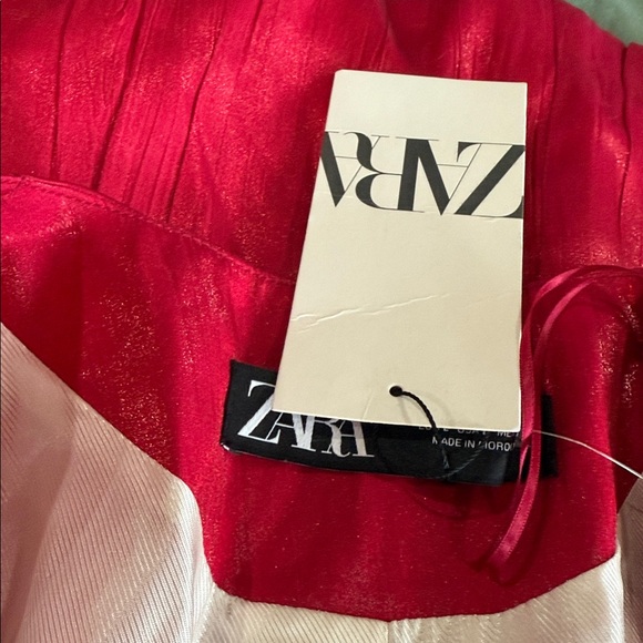 NWT ZARA Hot Pink Metallic Blazer Iridescent Pleated Power Jacket Fuchsia Blazer - Picture 7 of 9